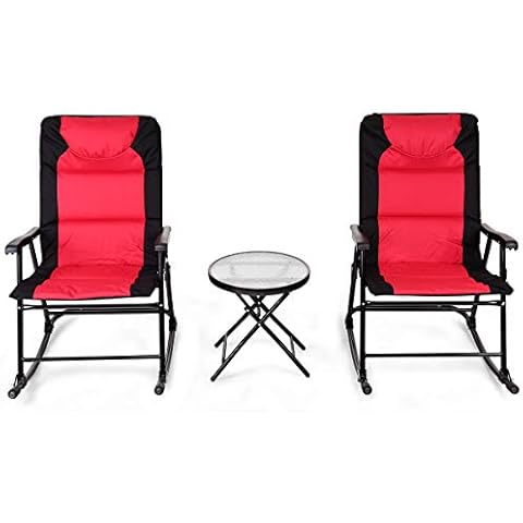 RELAX4LIFE 3PCS Outdoor Rocking Chair Set Cover
