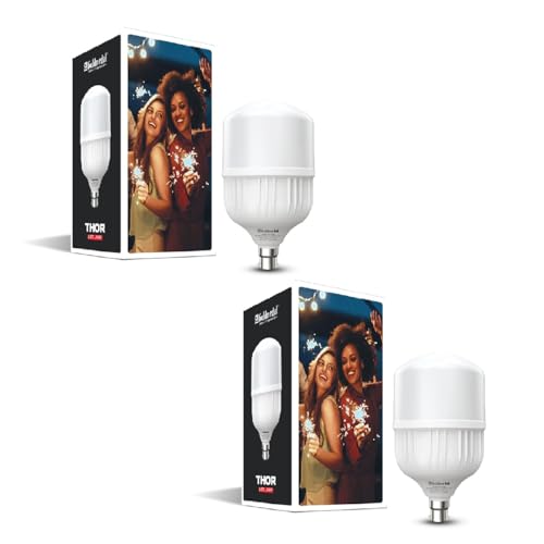 Image of Goldmedal Thor 23W B22 Base LED Bulb For Home & Office | Energy Efficient | 230 Degree Light Coverage | Surge Protection up to 4KV | Rated Life 15000 Hrs | Warm White (3000K) |Pack of 2
