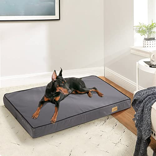 BingoPaw Dog Crate Bed Mat: Orthopedic Memory Foam 42inch Pet Cage Mattress Cushion with Removable Washable Waterproof Cover Grey XL (105x70x10CM) - Image 4