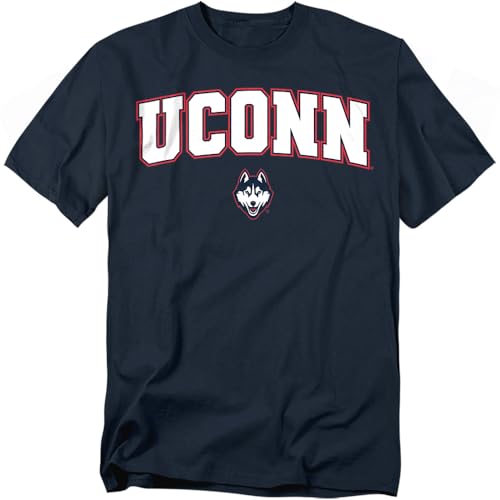LOGOVISION University of Connecticut Arch Logo Unisex Adult T Shirt Navy Large