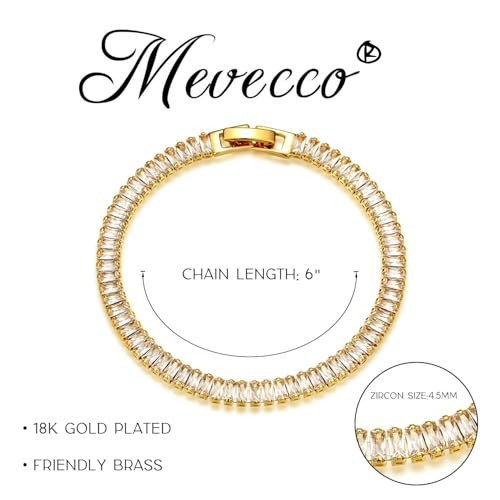 Image of MEVECCO Bracelet for Women 14K Gold Plated Dainty Chain Simple Jewelry Cute Handmade Minimalist for Her