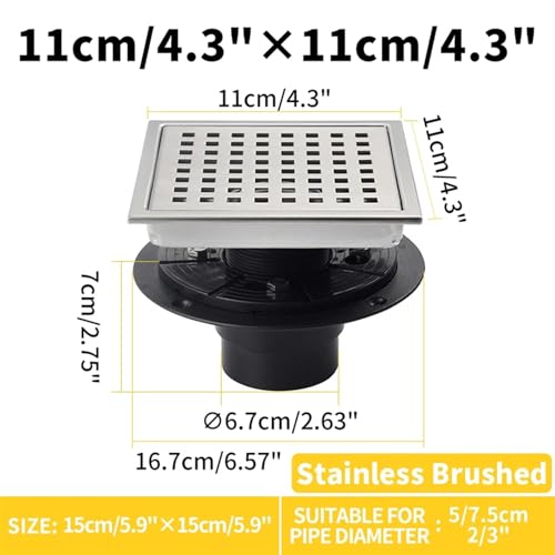 Drain de sol de douche en acier inoxydable SUS 304 brossé pour une salle de bain moderne - 3