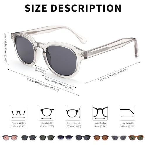 Pro Acme Vintage Sunglasses for Women Men Round Retro Cute Eyewear for Small Face UV400 Protection Sun Glasses PAZ62013