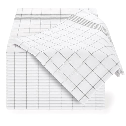 Blumtal paños de cocina algodon 50x70cm en juego de 10 - trapos cocina de 100% algodon - trapos de cocina para secar súper absorbentes - paños cocina algodon - kitchen towels - trapos grises a cuadros