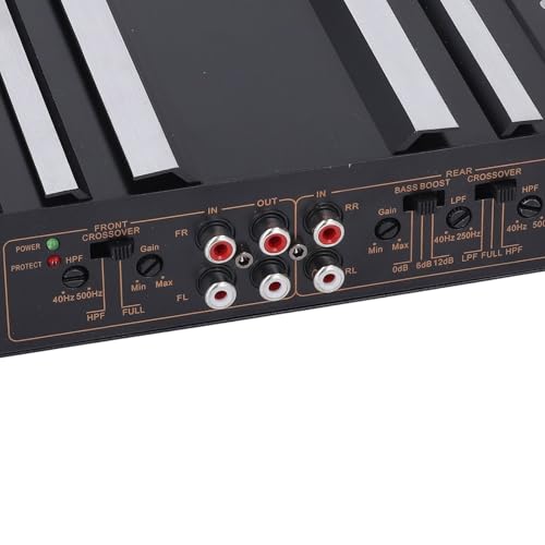 Amplificador de Potencia, 7800W 4 Canales Clase AB Aluminio Bajo Potente, Amplificador de Audio para Automóvil Barco Camiones UTV Motocicleta