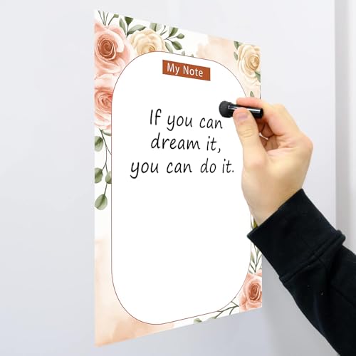 Image of AccuPrints A4 Magnetic White Board Planner Sheet (23x30cm) or 9x12 inch with Magnetic Marker Pen - Dry Erase Flexible Writing Film for Kitchen Fridge /Office Godrej /Metal Wardrobe