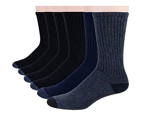 No nonsense mens Ribbed Cushion Crew - 6 Pair Pack