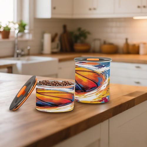 Lata hermética para café de acero inoxidable 500ml naranja miniatura 6