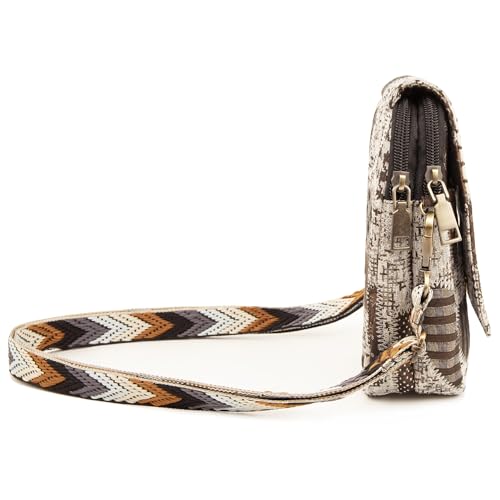 Image of SILKAREA Embroidered Cute Mini Crossbody Bag for Women Small Handbags Wristlet Wallet Bag Cell-phone Pouch Coin Purse