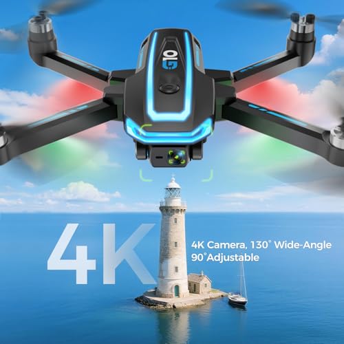GPS Drone with 4K Camera for Adults,HD Screen Remote Control,2 Batteries Long Flight Time and Follow Me,Easy Fly Quadcopter for Beginner,GPS Auto Return,Brushless Motor,Carrying Bag,Under 250g - Image 3