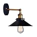 Lemonbest Modern Vintage Industrial Loft Metal Black Rustic Wall Sconce Light Retro Wall Lamp