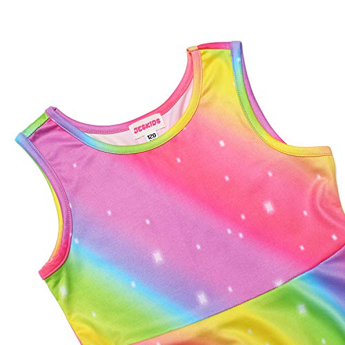 JESKIDS Little Girls Unicorn Dress Sleeveless Casual Twirl Dresses Print Sundress4