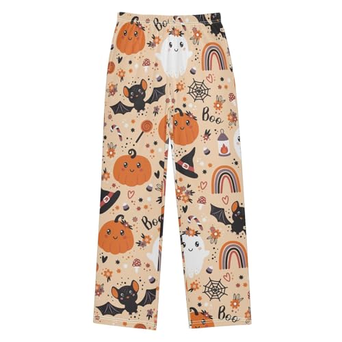 Boys' Pants Cute Halloween Ghost Pumpkins Long Bottoms Jogger Pants Elastic Waist Trousers with Pockets S-XL