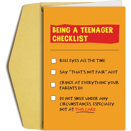 Oamiolek Funny Teenager Birthday Card, Hilarious 13th 14th 15th 16th 18th Birthday Card for Friends,...