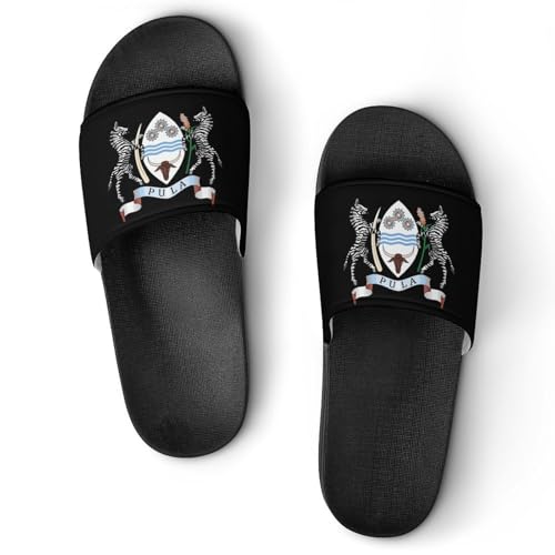 Botswana Coat of Arms Non Slip Slides Sandals for Women Men Quick Drying Shower Shoes for Bathroom Pool Beach