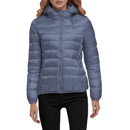 Doudoune légère femme à capuche veste matelassée courte et chic