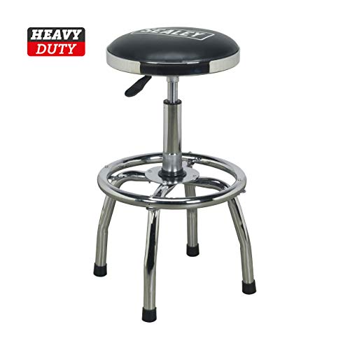 Sealey scr17 taller taburete neumático con altura ajustable, asiento giratorio