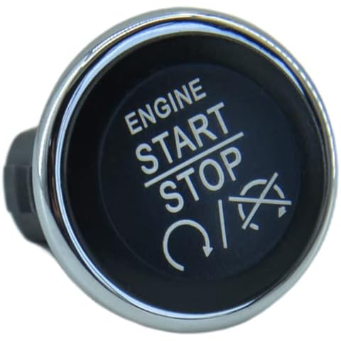 ALTBET Push to Engine Start Stop Button Switch Compatible with 2008-14 Dodge Challenger Commander Grand Cherokee Replace 1FU931X9AC 33370101 Start Stop Button Cover