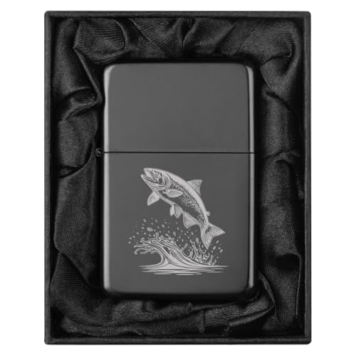 Encendedor en caja de regalo forrada de seda negra miniatura 1