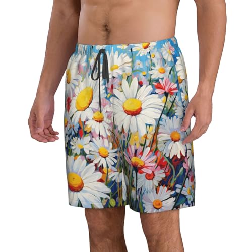 Summer Floral Daisies Flower Print Stylish Beach Shorts Swim Trunks Lightweight Breathable Summer Outdoor Activities2