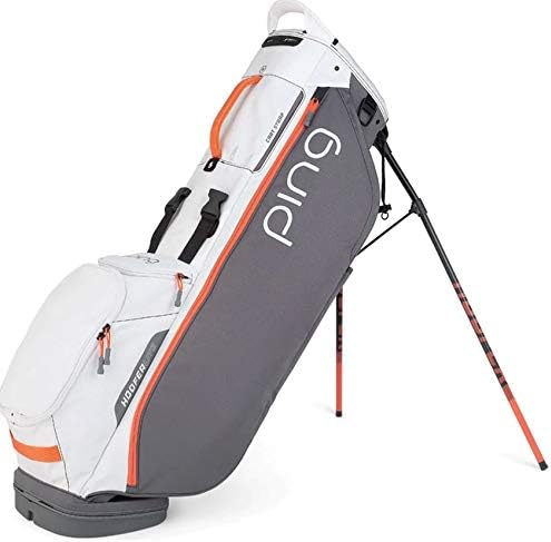 Ping 2020 Hoofer Lite Stand Bag Grey White Coral 4 Way Top 7 Pockets