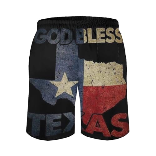 Mens Texas Flag Map Print Swim Trunks Beach Shorts Summer Sports Running Bathing Suits4