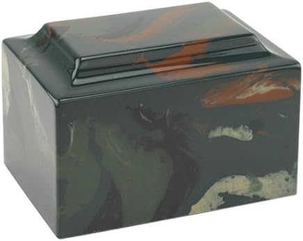 Camouflage Classic Cultured Marble Cremation Urn for Ashes, Camo Pattern, Camo Urn, Adult Sized Cremation Urn for Human Ashes, Ground Burial, Home Memorial and Funeral Cremation Urn