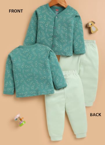 Image of LuvLap Baby Boys & Girls Regular Fit 100% Cotton Half Sleeves Jhabla & Shorts Set Pack of 2