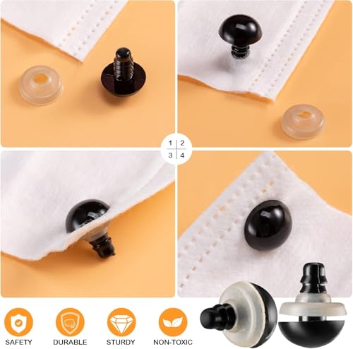 Image of 270 PCS Safety Eyes and Noses for Amigurumi, Stuffed Crochet Eyes with Washers, Craft Doll Eyes and Nose for Teddy Bear Crochet Toy Stuffed Doll and Plush Animal Gifts (270 PCS Safety Eyes)