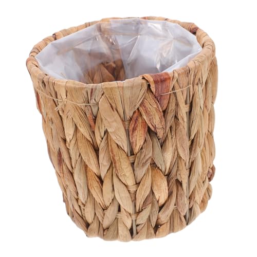 VILLFUL Cesto Portaoggetti in Giacinto Intrecciato Mano Cesto Portafiori in Paglia Cestini Portaoggetti in Portapiante in Paglia Intrecciata Fioriera Decorativa Da Giardino