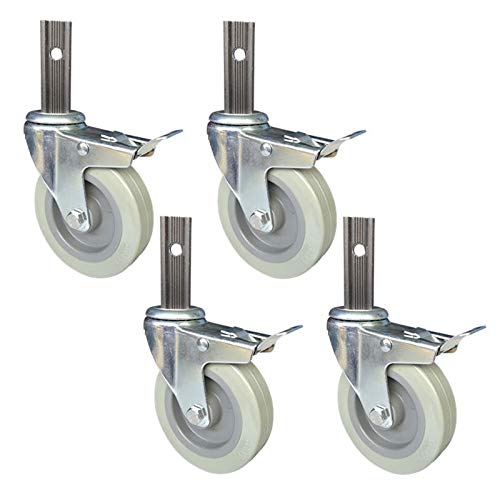 PXAMORTEL Ruedas Ruedas giratorias de Alta Resistencia, Ruedas de PU(Brake,45mm)