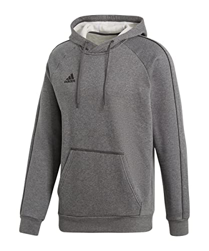Adidas Core 18 HDE, Felpa con Cappuccio Uomo, Grigio (Dark Grey Heather/Black), M