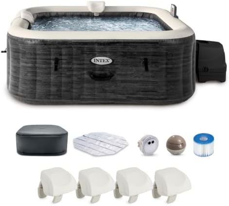 INTEX PureSpa 6 Person Inflatable Hot Tub with Energy-Efficient Spa Cover