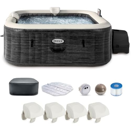 INTEX PureSpa 6 Person Inflatable Hot Tub with Energy-Efficient Spa Cover