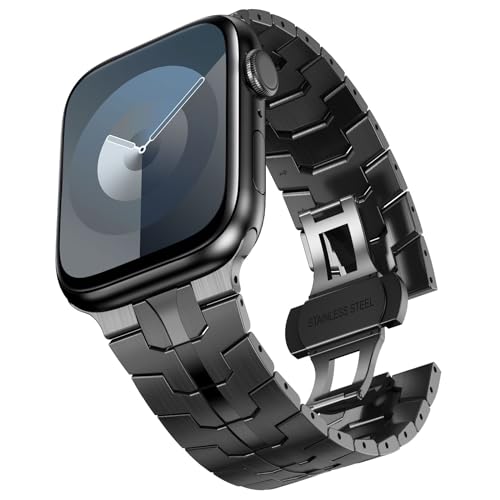 WINGLE 49mm 46mm 45mm 44mm 42mm(series 3 2 1) for Apple Watch Straps,Men Stainless Steel Strap Metal Replacement Band for iWatch Ultra 2/Ultra,Series 10/9/8/7/6/5/4/3/2/1/SE
