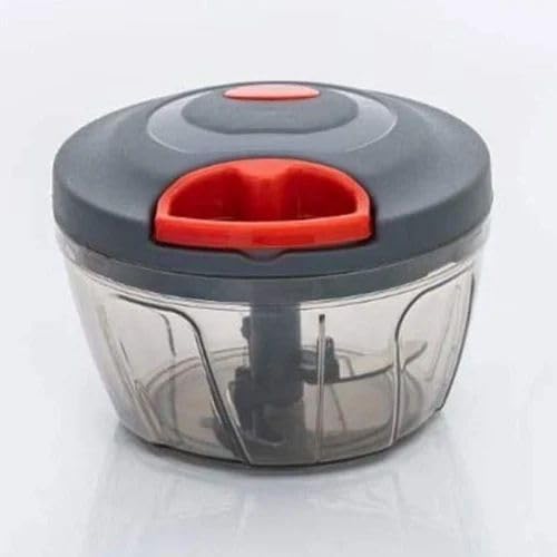 Image of 3 Stainless Steel Blade, Powerful Mini Handy Quick 450 ml Vegetable & Fruit Chopper (Red)