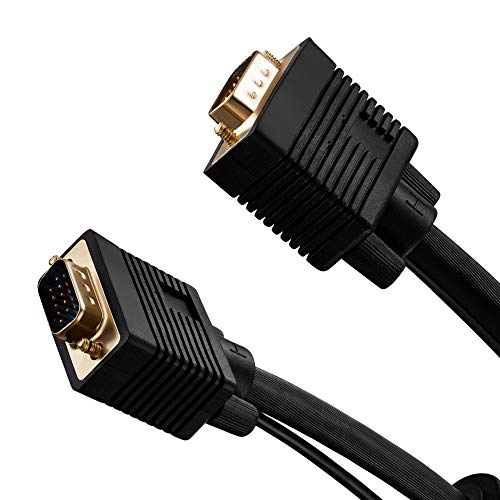 Image of VGA Cable with Audio, VGA Cable with Audio 3.5mm AUX Jack HD15 Male to Male M /M VGA SVGA UXGA with Auxiliary Headset Stereo Sound Connection Wire Cord Plug for LCD LED Monitor(30 Ft