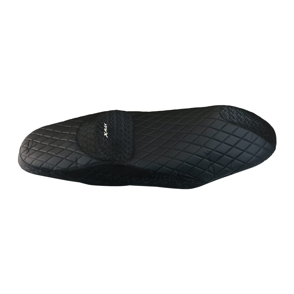 Housse de siège de moto en cuir respirant pour Yamaha XMAX300 XMAX125 XMAX250 XMAX400 Accessoires (cuir noir)