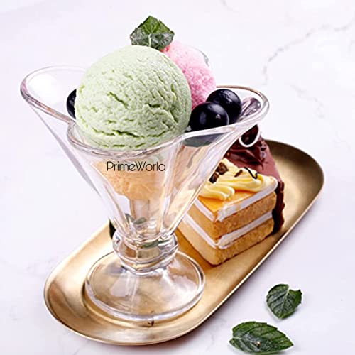 Image of PrimeWorld European 120 ml Paris Ice Cream Bowl, Dessert Cup for Sundae, Sweets,Snacks, Fruit, Pudding, Nuts or Dip, Serving Bowls Set of 6 Pcs Lead Free and BPA Free etc, Glass