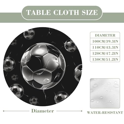 Nappe ronde ajustée élastique imperméable noire lavable pour table de jardin - 3