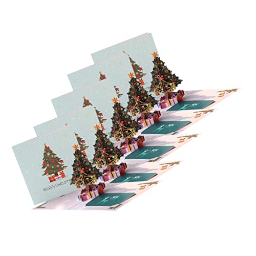 NUOBESTY 5 Pçs Cartão Vintage 3D Cartões De Presente De Casamento Cartões De Natal Cartão De Papel C