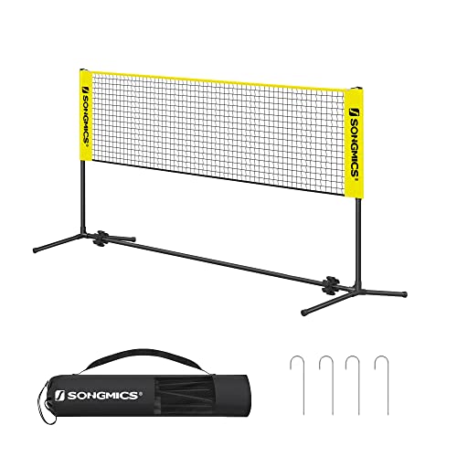 SONGMICS 3m Filet de Badminton, Filet de Volley,Poteaux Réglables en Hauteur, Set Portable pour Tennis,...