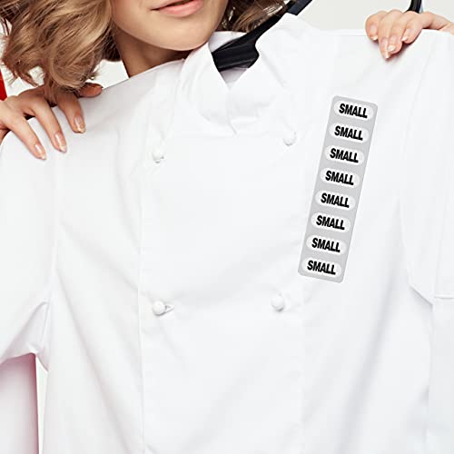 Clothing Size Strip Labels - 1.25" X 5" - 250 Strips Per Roll - Clear With Black And White Ink By Kenco (Small) #TOP5