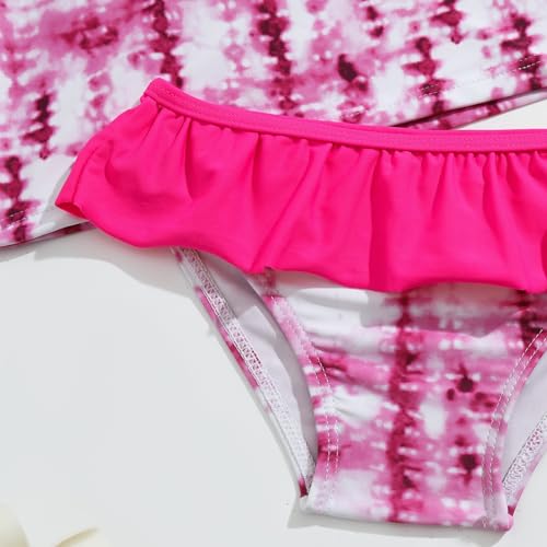 Girls 2 Piece Long Sleeve Rash Guard Set Tie Dye Swimwear Swimsuits Kids Bathing Suits Swim Shirt with Bikini Bottoms4