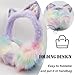 FYBW Cute Cat Fluffy Ear Muff for Kids Plush Foldable Winter Earmuffs Girls Cold Weather Ear Warmer(Purple)