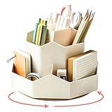 Humbgo Organizador de Escritorio Giratorio Portalápices - Soporte Giratorio de 360org° Oganizador de escritorio con 9 compartimentos para almacenamiento de papelería