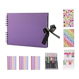 SHYYOULQE Álbum de fotos de 80 páginas personalizable con cinta y accesorios para boda, cumpleaños, Navidad, álbum de fotos