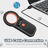 Haustier Mikrochipscann, Wiederaufladbarer USB Tierchip Lesegerät Chipleser Hunde Chip Scanner Katze ISO11784/(85) FDX-B/EMID Mikrochip Lesegerät für Hunde/Katze