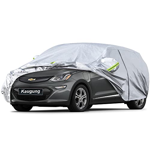 Image of Kaugung 6 Layers Hatchback Car Cover Custom Fit Chevrolet Bolt from 2016 to 2025, Waterproof All Weather Resistant Outdoor Indoor Sun Rain Dust Snow Protection.(USA Warehouse,Within 3-7 Days)