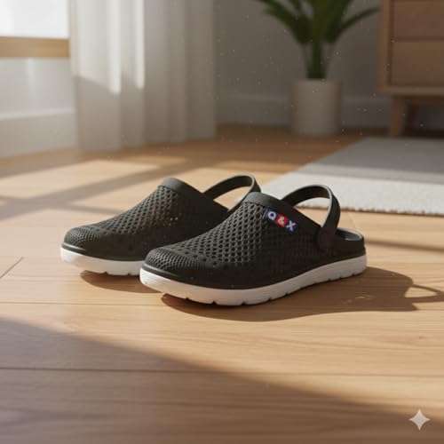 Image of Men Clogs Quick Dry Mesh Walking Clogs Lightweight EVA Arch Support Slip On Mules - Waterproof Anti Skid Outdoor Indoor Beach Pool Sandals